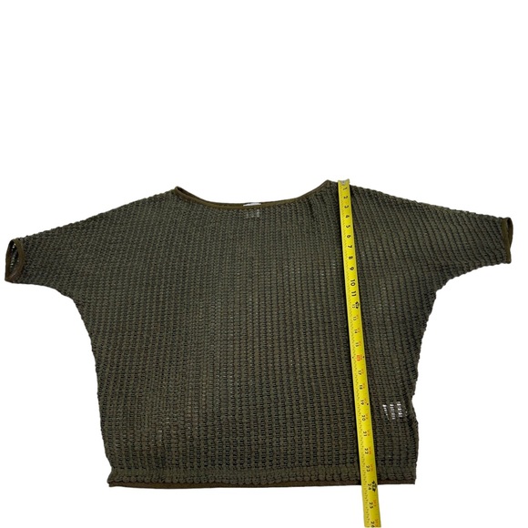 SW3 Bespoke Short Sleeve Oversize Fishnet Tunic Top Cover Up Dark Green size S - Picture 15 of 15